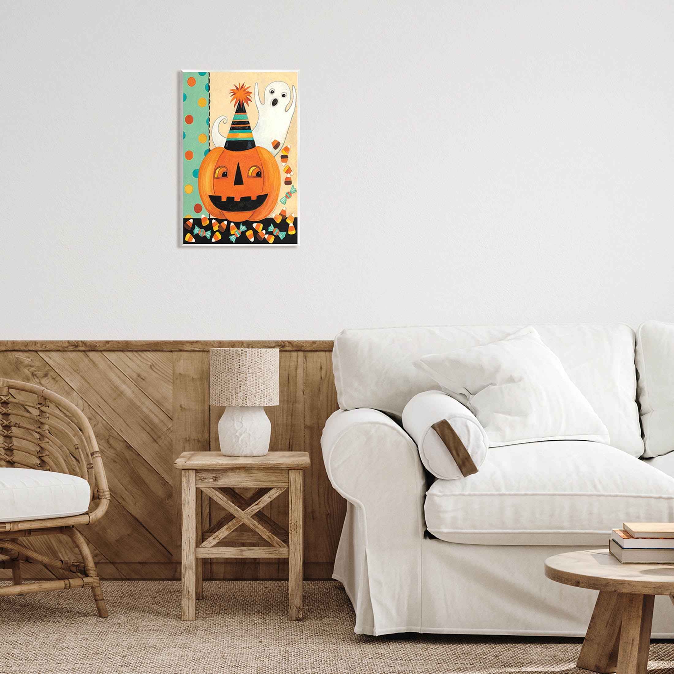 Vintage Halloween Candy Pattern Holiday Graphic Art Unframed Art Print Wall Art