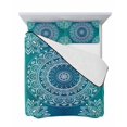 thumbnail image 7 of Teal Blue Boho Twin Size Down Alternative Comforter, Lightweight Comforter Quilt Bedding Set with Pillow Shams Retro White Rustic Flower Ethnic Pattern All Seasons Bed Comforter Duvet Insert 68"x86", 7 of 7