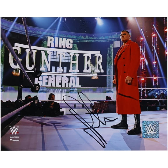 Gunther WWE Autographed 8" x 10" In Ring Red Jacket Photograph
