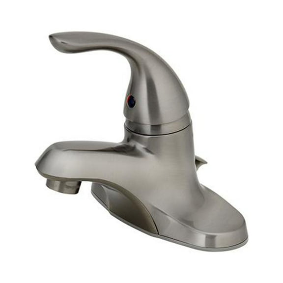 HomePointe 242094 Lavatory Faucet With Plastic Pop-Up, Single Lever, PVD Brushed Nickel - Quantity 4