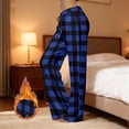 thumbnail image 2 of SGMVNU Pajama Pants for Women Plaid Cozy Loungewear Plaid Winter Warm Pj Bottoms Fuzzy Sleepwear Comfy Homewear(Blue, L), 2 of 5
