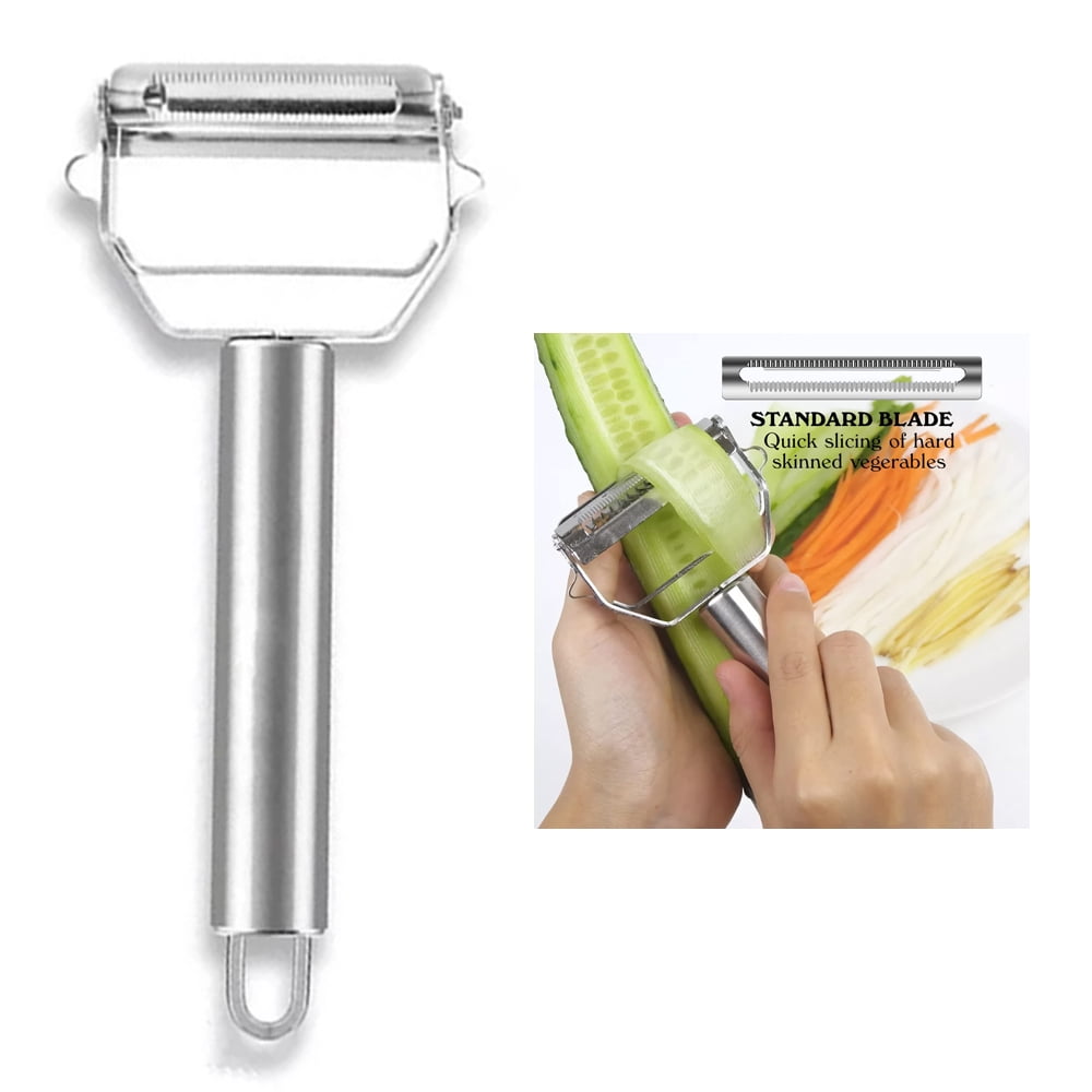 1pc Double Sided Collection Peeler With Splash Guard, Multi