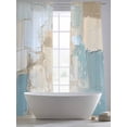 thumbnail image 5 of Abstract Color Block Sheer Curtains for Living Room Bedroom, Light-filtering Sheer Curtain, Blue Geometric Oil Painting Art Rod Pocket Voile Window Treatment Drapes, 52’’Wx84’’L, 2 Panels Set, 5 of 7