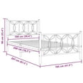 thumbnail image 2 of vidaXL Metal Bed Frame without Mattress with Footboard White 39.4"x78.7", 2 of 7