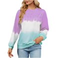 thumbnail image 1 of Femmes Col Rond Sweat-Shirts Colorblock Pull Mignon Casual en Vrac Fit Tops Automne Mode Sweat-Shirt, 1 of 7