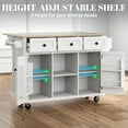 thumbnail image 4 of ZIVACATE Rolling Kitchen Island with Drop Leaf and Storage Large 53 in Movable Kitchen Carts White, 4 of 8