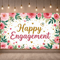 thumbnail image 3 of Floral Design Engagement Banner Decorative Flowers Elegant for Engagement Party Indoor Celebration Wall Decoration, 3 of 9