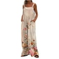 thumbnail image 2 of Royisotas Floral Womens Plus Size Casual Fall and Winter Baggy Sleeveless Jumpsuits for Women Button Pocket Wide-Leg Boho Plus Size Rompers, 2 of 7