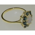 thumbnail image 3 of LBG British Made 10k Yellow Gold Natural Opal & London Blue Topaz Womens Statement Ring - 33 size options - Size, 3 of 5