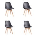 thumbnail image 2 of Veryke Set of 4 Modern Living Room Chair with Wood Legs for Dining Room, Office, Desk - Black, 2 of 4
