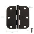 thumbnail image 4 of Cauldham (12 Pack) Heavy-Duty 3-1/2" Interior Door Hinges with 5/8" Radius Corners - Oil Rubbed Bronze, 4 of 7