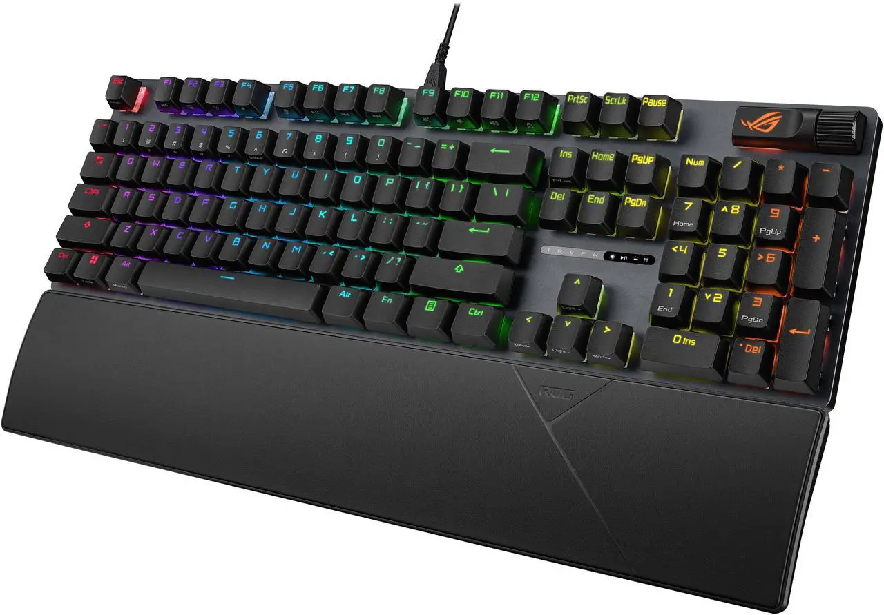 ASUS ROG Strix Scope II X Wired USB Mechanical Gaming Keyboard - 100% Full-Size, Hot Swappable Pre-lubed ROG NX Storm V2 Clicky Switches, PBT Keycaps, RGB, PC/Mac Support - Black