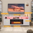 thumbnail image 7 of 70” Fireplace TV Stand with 36” Electric Fireplace, Electric Fireplace TV Stand for Living Room with LED Lights, Modern TV Console Cabinet & Media Entertainment Center with Fireplace (White), 7 of 7