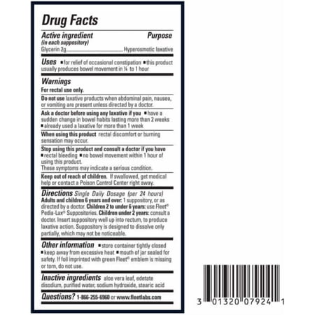 Fleet Glycerin Suppositories Adult 24 Each