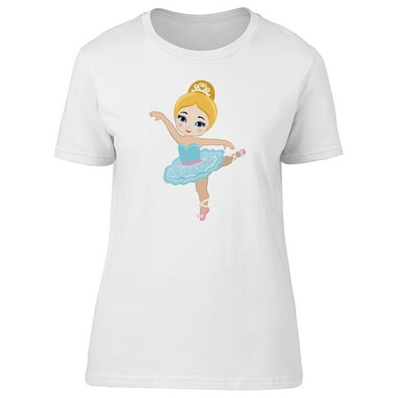 Cute Blonde Ballerina Caricature Tee Women's -Image by Shutterstock