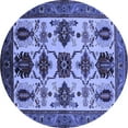 thumbnail image 1 of Ahgly Company Indoor Round Oriental Blue Industrial Area Rugs, 6' Round, 1 of 4