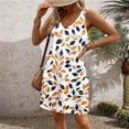 thumbnail image 5 of Casual Summer Dress Women's Non Positioning Printed Pocket Sleeveless V-neck Jumpsuit Long Skirt Orange M, 5 of 5