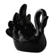 thumbnail image 4 of Figuras de cisne Estatuas Colección de decoración del hogar Pisapapeles Escultura de cerámica para cabeza de arco negro, 4 of 9