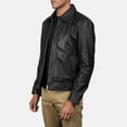 thumbnail image 3 of HIDE CRAFTS Men's Black Real Sheepskin Biker Leather Jacket (US, Alpha, X-Small, Regular, Regular, Black), 3 of 7