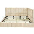 thumbnail image 5 of Beige Daybed/ Bed Upholstered Full Size - Modern Classic Look, Enhances Home, With Slats Kit Velvet Elegance, Fits Home , Support, 5 of 6