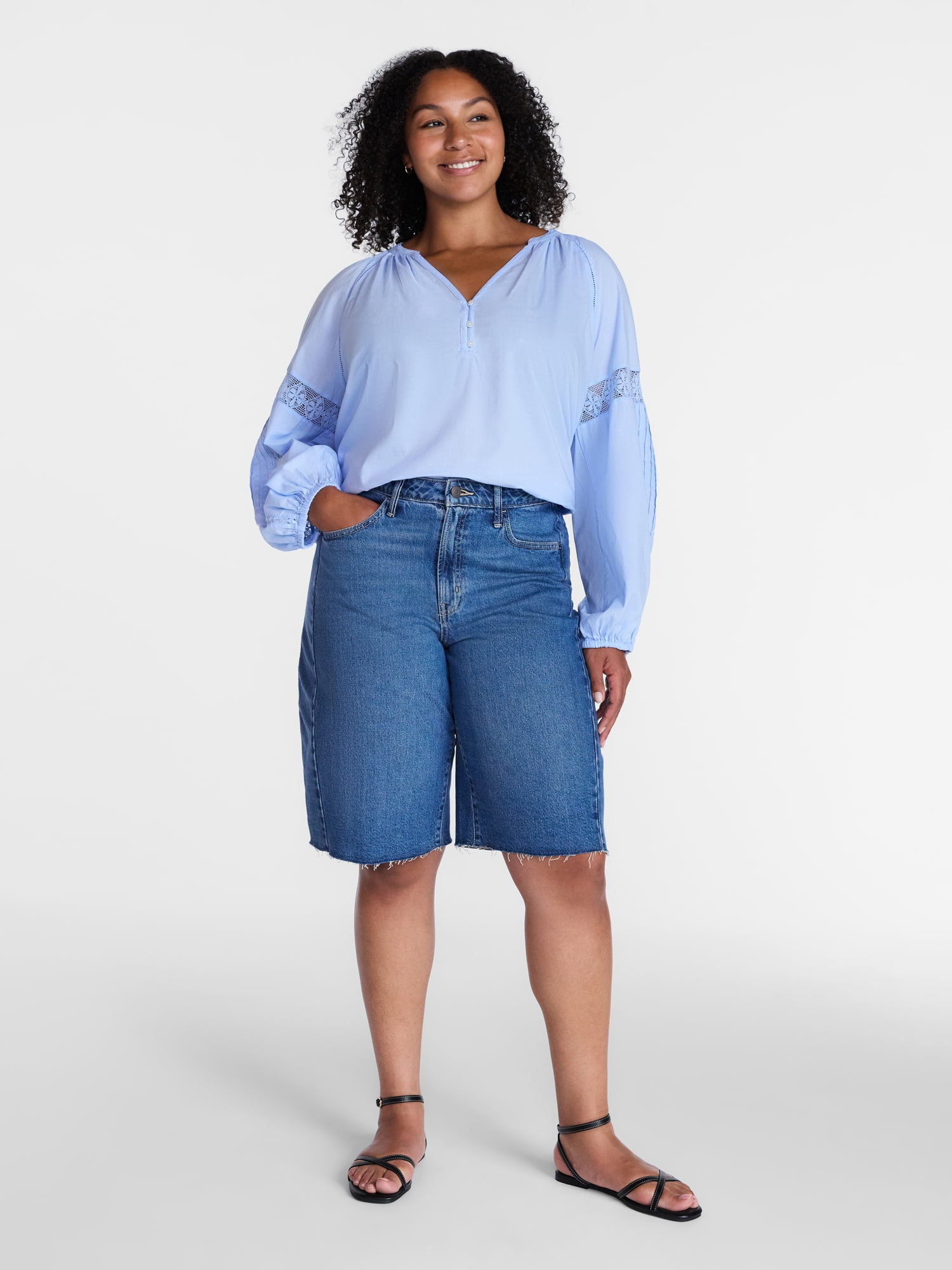 Time and Tru Women's Barrel Bermuda Shorts, Sizes 0-20