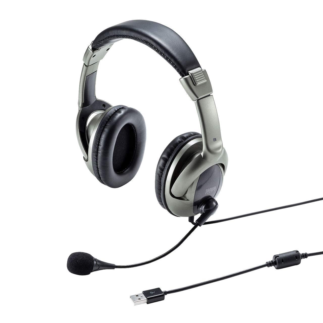 Sanwa Supply USB Headset Unidirectional Noise Canceling Microphone skype MM HSU10GM Walmart