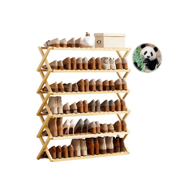 Zapatera 6 Pisos Organizador Closet Bamboo Almacenamiento Xtellar cafe