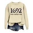thumbnail image 5 of WEIWEN 1692 They Missed One Sweatshirt Women Halloween Witch Long Sleeve Shirts 1692 Salem Casual Crewneck Pullover Sweaters Gift Tops Women's Clothing Beige, XXL, 5 of 6