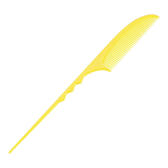 1 Pc Women Durable Fine Tooth Comb for Curly Thick Straight Wavy Hair Yellow Plastic