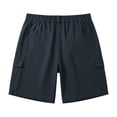 thumbnail image 6 of Hiking Shorts for Women Lightweight Elastic Waist Knee Length Cargo Shorts Golf Casual Summer Bermuda Short Navy M, 6 of 6