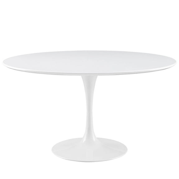 Tulip Table, 54” Round White Modern Dining Table