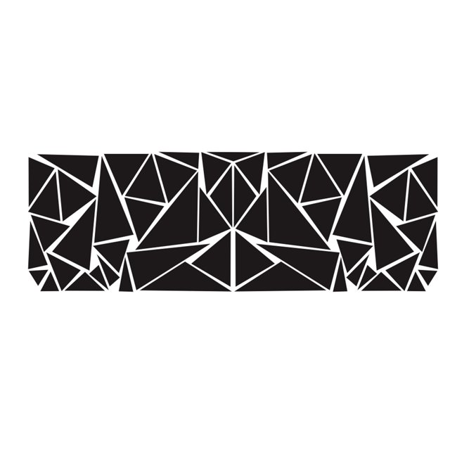 FlyFlise 2 Pieces Triangles Vinyl Car Body Stickers with a bold black and white geometric triangle design. Made from durable PVC, these waterproof and fade-resistant automotive decals measure 200cm x 60cm, perfect for SUVs, trucks, and off-road vehicles. Ideal for exterior car decoration, enhancing doors or body panels with a striking modern aesthetic.