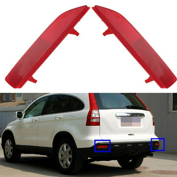 1 Pair Red Rear Bumper Reflector Lamps Cover For CRV CR-V 2007-2009