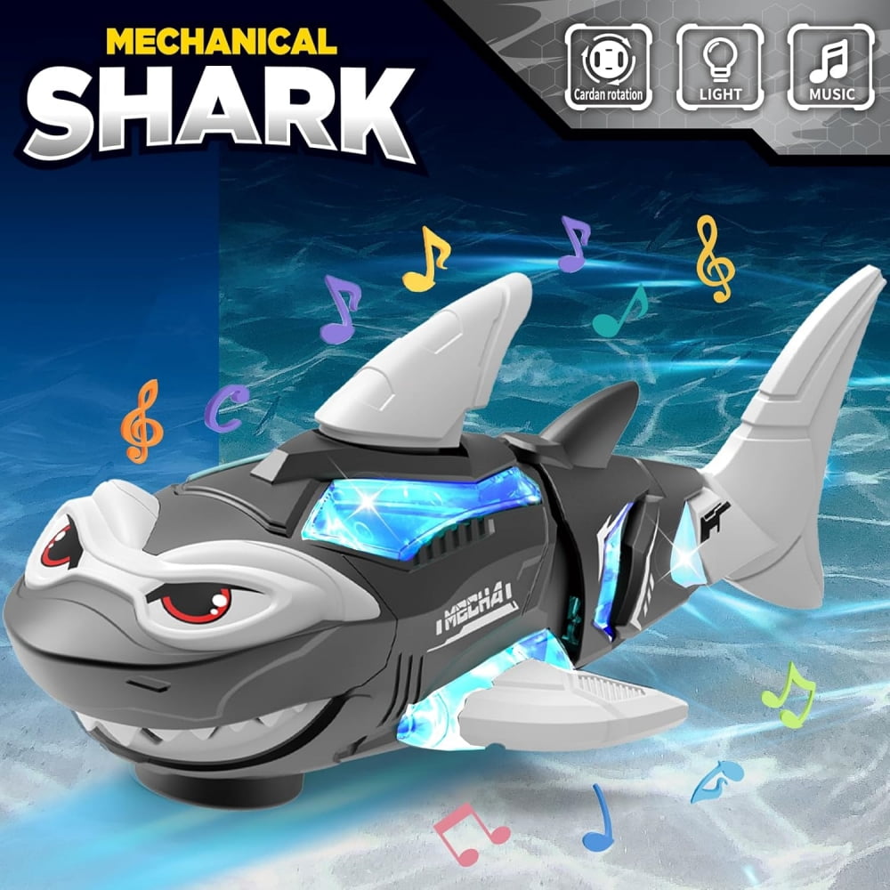 Raistyw Crawling Shark Toys Electric Mechanical Shark Toy with Lights and Musical for Boys 3 4 5 Year Old Birthdays Gifts