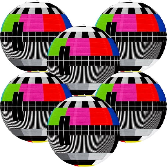 Vjnyvs Retro TV Shaped Paper Lantern, 80s 90s Themed Hanging Decoration for Throwback Party