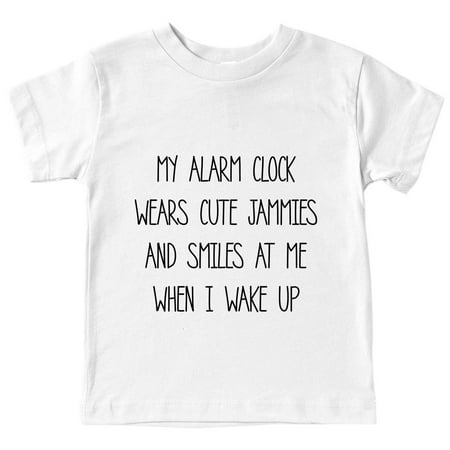

Toddler Girls T-Shirts And Boys T Shirt My Alarm Clock Wears Cute Jammies And Smiles At Me When I Wake Up Print Short Sleeves Tops For Kid And Boys For 3-4 Years