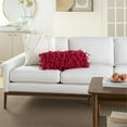 thumbnail image 5 of Mina Victory Shag Cotton Hand Knotted Fugga Lumbar Throw Pillow - Hot Pink, 5 of 6