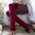 thumbnail image 3 of Women's Cable Knitted Thigh High Socks Extra Long Boot Socks Over Knee Leg Warmers Soft Winter Knit Stockings(Wine), 3 of 4
