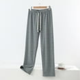thumbnail image 2 of Women Plaid Pajama Pants Comfy Lounge Pants with Drawstring Wide-Leg Sleep Bottoms with Pocket Straight Trousers Soft Loungewear Casual Sleepwear, 2 of 5