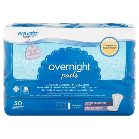 pads overnight incontinence walmart equate ct ultimate