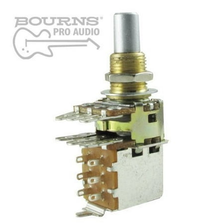 - Dual Mini Guitar Potentiometer w/ Push Pull Switch, 250K Audio, Solid Shaft By Bourns