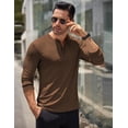 thumbnail image 4 of COOFANDY Men's Long Sleeve Henley Shirts Stretch Ribbed T-Shirts Fashion Casual Basic Tops, 4 of 9