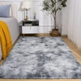thumbnail image 7 of TWINNIS Abstract Shag Rug For Bedroom,Dyeing Fluffy Carpets for Kids,4'x6',Gray, 7 of 7