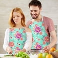 thumbnail image 3 of Pioneer Flower Floral Print Pattern Apron for Women and Men, Cotton Linen Waterproof with Pockets, Adjustable, 33x27 Inch for Kitchen, Gardening, BBQ, Salon, 3 of 6