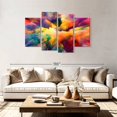 thumbnail image 2 of Elephant Stock Cloud Convergence Abstract Wall Art - Horizontal Multi Panel Canvas - Living Room Wall Decor - Abstract Multi Panel - Orange And Gray Decor - 75" x 48", 2 of 8