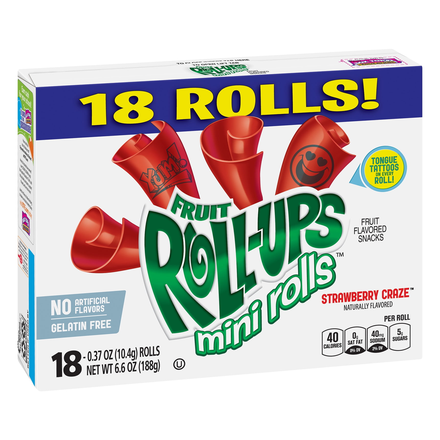 Betty Crocker Fruit Roll Ups Mini Rolls Strawberry Craze 18 Ct 6 6 Oz  Betty Crocker Fruit Roll Ups Mini Rolls Strawberry Craze 18 Ct 6 6 Oz