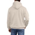 thumbnail image 4 of Men's Quarter Zip Pullover Hoodies Half Zip Hoodie Men Long Sleeve Hoodie Fleece Casual 1/4-Zip Sweatshirt Beige 2XL, 4 of 4