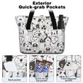 thumbnail image 2 of Tote Bag for Women - Cute Black and White Cartoon Line Drawing Dog Shoulder Bag - Large Utility Work Duffle Bag with Zipper Handbag for Travel, Work, Sprots, 2 of 5