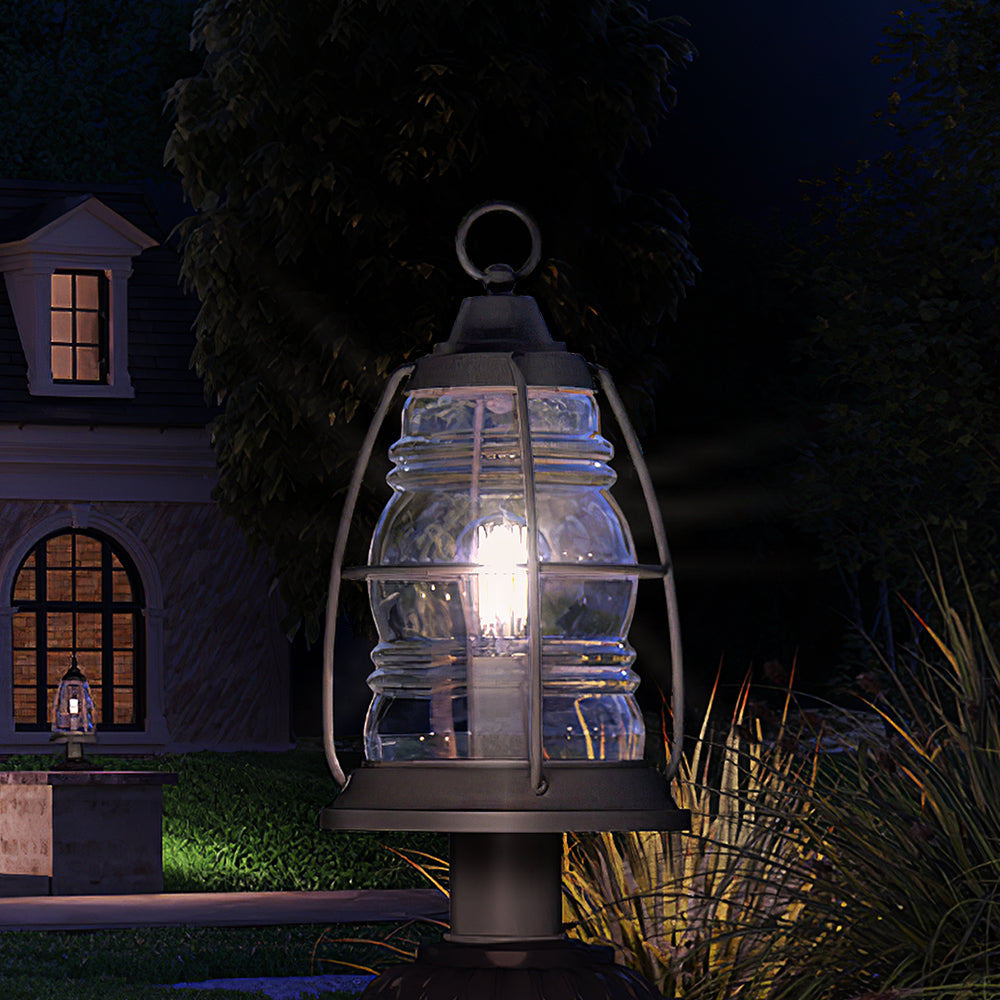 Luxury Nautical Outdoor Post Light, 19.25''H x 10.00''W, with Coastal