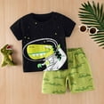thumbnail image 2 of EnJoCho 5t Boy Clothes Fall Boys Toddler Cotton Short Sleeve T Shirt and Short Set 12 Months To 7 Years with Cute Dinosaur Patterns School Sports Clothing Sets 2-3 Years, 2 of 8